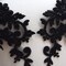 2 PieceS Black Beaded Mirrored Flower Applique for Dress Neckline Gown Dance Costume
